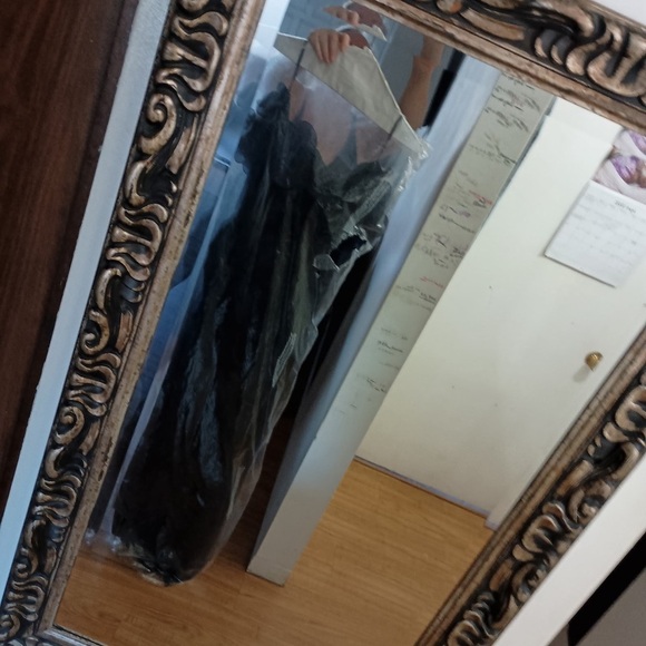 Xscape Nordstroms Navy Ruched Strapless Sheath Evening Gown - Picture 15 of 15